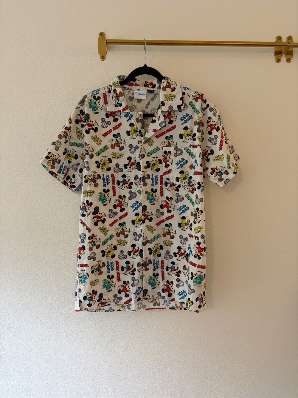 Disney Multicolor Mickey Mouse Short-Sleeve Button-Up Shirt